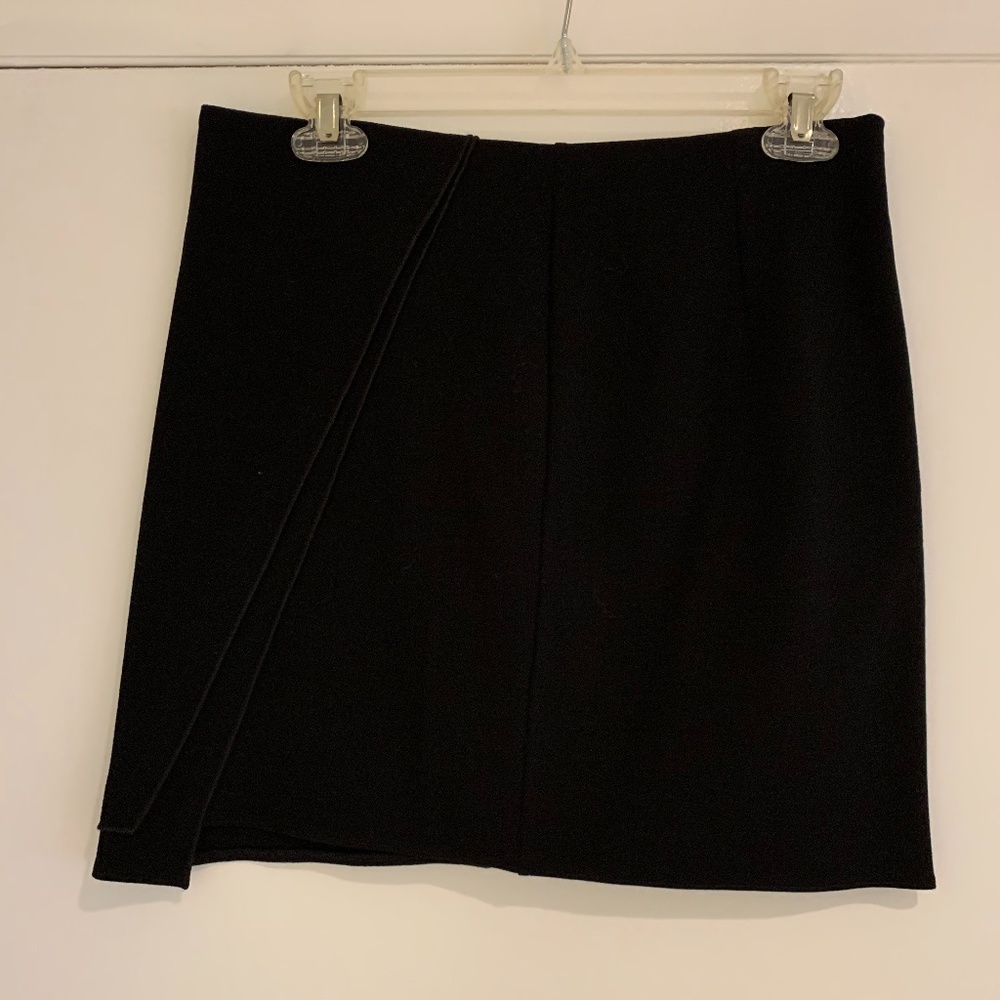 Black Mini Skirt with Asymmetrical Side Detail